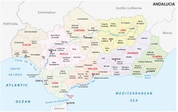 Verwaltungs- und politische Vektorkarte Andalusiens stock abbildung Verwaltungs- und politische Vektorkarte Andalusiens stock abbildung