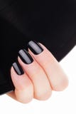 Very beautiful black nails close up. stock photography Very beautiful black nails close up. stock photography