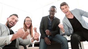 Very Happy Business Team In The Workplace Royalty Free Stock Images Very Happy Business Team In The Workplace Royalty Free Stock Images