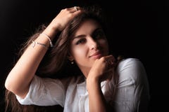 Very pretty young woman with caramel skin stock photo Very pretty young woman with caramel skin stock photo