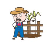 Verärgerter Karikatur-Landwirt Shouting und Geben des Bestellungs-Vektors stock abbildung Verärgerter Karikatur-Landwirt Shouting und Geben des Bestellungs-Vektors stock abbildung