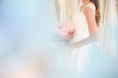 Vestido macio doce da noiva e de casamento imagens de stock Vestido macio doce da noiva e de casamento imagens de stock