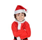 Vestiti d'uso sorridenti felici di Natale del bambino fotografie stock Vestiti d'uso sorridenti felici di Natale del bambino fotografie stock