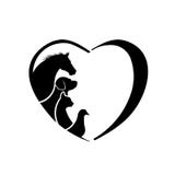 Veterinarian Heart Horse dog cat bird love logo