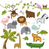 Vetor Clipart dos animais do jardim zoológico do bebê ilustração do vetor Vetor Clipart dos animais do jardim zoológico do bebê ilustração do vetor
