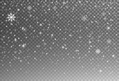Vetor de queda da neve do Natal isolado no fundo escuro com flocos de neve Ilustração do contexto da tempestade de neve do invern ilustração royalty free Vetor de queda da neve do Natal isolado no fundo escuro com flocos de neve Ilustração do contexto da tempestade de neve do invern ilustração royalty free