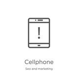 vetor do ?cone do telefone celular da cole??o do seo e do mercado Linha fina ilustra??o do vetor do ?cone do esbo?o do telefone c ilustração royalty free vetor do ?cone do telefone celular da cole??o do seo e do mercado Linha fina ilustra??o do vetor do ?cone do esbo?o do telefone c ilustração royalty free
