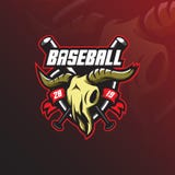 Vetor do projeto da mascote do logotipo do basebol com estilo moderno do conceito da ilustração para a impressão do crachá, do em ilustração royalty free Vetor do projeto da mascote do logotipo do basebol com estilo moderno do conceito da ilustração para a impressão do crachá, do em ilustração royalty free