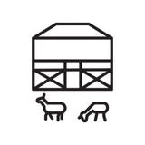 Vetor do ícone da exploração agrícola isolado no fundo branco, no sinal da exploração agrícola, no símbolo linear e nos elementos ilustração stock Vetor do ícone da exploração agrícola isolado no fundo branco, no sinal da exploração agrícola, no símbolo linear e nos elementos ilustração stock