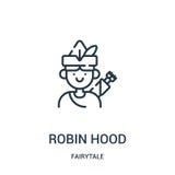 vetor do ícone de Robin Hood da coleção do conto de fadas Linha fina ilustração do vetor do ícone do esboço de Robin Hood ilustração stock vetor do ícone de Robin Hood da coleção do conto de fadas Linha fina ilustração do vetor do ícone do esboço de Robin Hood ilustração stock
