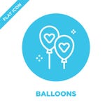 vetor do ícone dos balões da coleção do amor Linha fina ilustração do vetor do ícone do esboço dos balões Símbolo linear para o u ilustração stock vetor do ícone dos balões da coleção do amor Linha fina ilustração do vetor do ícone do esboço dos balões Símbolo linear para o u ilustração stock