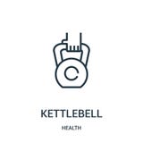 vetor do ícone do kettlebell da coleção da saúde Linha fina ilustração do vetor do ícone do esboço do kettlebell Símbolo linear p ilustração stock vetor do ícone do kettlebell da coleção da saúde Linha fina ilustração do vetor do ícone do esboço do kettlebell Símbolo linear p ilustração stock