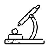 Vetor do ícone do microscópio ilustração royalty free Vetor do ícone do microscópio ilustração royalty free