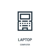 vetor do ícone do portátil da coleção do computador Linha fina ilustra??o do vetor do ?cone do esbo?o do port?til ilustração stock vetor do ícone do portátil da coleção do computador Linha fina ilustra??o do vetor do ?cone do esbo?o do port?til ilustração stock