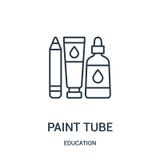 vetor do ícone do tubo da pintura da coleção da educação Linha fina ilustração do vetor do ícone do esboço do tubo da pintura ilustração stock vetor do ícone do tubo da pintura da coleção da educação Linha fina ilustração do vetor do ícone do esboço do tubo da pintura ilustração stock