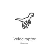 vetor do ícone do velociraptor da coleção do dinossauro Linha fina ilustração do vetor do ícone do esboço do velociraptor Esbo?o, ilustração stock vetor do ícone do velociraptor da coleção do dinossauro Linha fina ilustração do vetor do ícone do esboço do velociraptor Esbo?o, ilustração stock