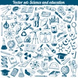 Vetor dos ícones das garatujas da ciência e da educação ilustração do vetor Vetor dos ícones das garatujas da ciência e da educação ilustração do vetor