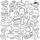 Vetor feito à mão de compra do projeto do esboço tradicional dos ícones da garatuja ilustração do vetor Vetor feito à mão de compra do projeto do esboço tradicional dos ícones da garatuja ilustração do vetor