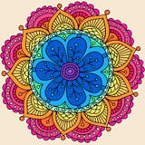 Vetor psicadélico da flor do Doodle da mandala do Henna ilustração royalty free Vetor psicadélico da flor do Doodle da mandala do Henna ilustração royalty free