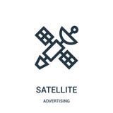 vetor satélite do ícone de anunciar a coleção Linha fina ilustra??o sat?lite do vetor do ?cone do esbo?o ilustração stock vetor satélite do ícone de anunciar a coleção Linha fina ilustra??o sat?lite do vetor do ?cone do esbo?o ilustração stock