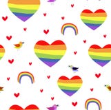 Vector seamless patttern with rainbow hearts. Pride day. vector illustration Vector seamless patttern with rainbow hearts. Pride day. vector illustration