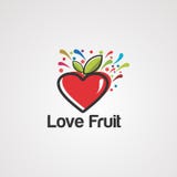Vetor, ícone, elemento, e molde do logotipo do fruto do amor ilustração do vetor Vetor, ícone, elemento, e molde do logotipo do fruto do amor ilustração do vetor