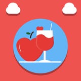 Vetro del succo di mele con l'illustrazione di amore - vettore illustrazione vettoriale Vetro del succo di mele con l'illustrazione di amore - vettore illustrazione vettoriale