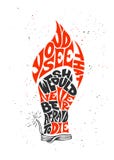 Vettore che segna frase con lettere dell'illustrazione vedereste che quello dovremmo mai non essere impauriti morire per i manife illustrazione vettoriale Vettore che segna frase con lettere dell'illustrazione vedereste che quello dovremmo mai non essere impauriti morire per i manife illustrazione vettoriale