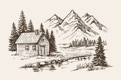Vettore del paesaggio della montagna illustrazione vettoriale Vettore del paesaggio della montagna illustrazione vettoriale