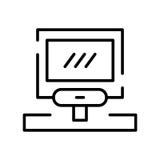 Vettore dell'icona del computer isolato su fondo bianco, sul segno del computer, sulla linea simbolo o sulla progettazione linear royalty illustrazione gratis Vettore dell'icona del computer isolato su fondo bianco, sul segno del computer, sulla linea simbolo o sulla progettazione linear royalty illustrazione gratis