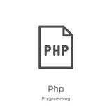 vettore dell'icona del PHP dalla raccolta di programmazione Linea sottile illustrazione di vettore dell'icona del profilo del PHP royalty illustrazione gratis vettore dell'icona del PHP dalla raccolta di programmazione Linea sottile illustrazione di vettore dell'icona del profilo del PHP royalty illustrazione gratis
