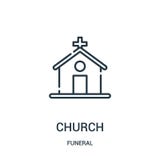 vettore dell'icona della chiesa dalla raccolta funerea Linea sottile illustrazione di vettore dell'icona del profilo della chiesa illustrazione vettoriale vettore dell'icona della chiesa dalla raccolta funerea Linea sottile illustrazione di vettore dell'icona del profilo della chiesa illustrazione vettoriale