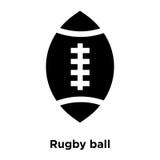 Vettore dell'icona della palla di rugby isolato su fondo bianco, concep di logo royalty illustrazione gratis Vettore dell'icona della palla di rugby isolato su fondo bianco, concep di logo royalty illustrazione gratis