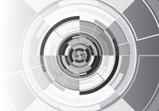 Vettore futuristico moderno del fondo di progettazione bianca nera del cerchio di tecnologia illustrazione vettoriale Vettore futuristico moderno del fondo di progettazione bianca nera del cerchio di tecnologia illustrazione vettoriale