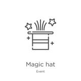 vettore magico dell'icona del cappello dalla raccolta di evento Linea sottile illustrazione magica di vettore dell'icona del prof illustrazione vettoriale vettore magico dell'icona del cappello dalla raccolta di evento Linea sottile illustrazione magica di vettore dell'icona del prof illustrazione vettoriale