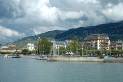 Vevey au lac Geneve en Suisse Photos libres de droits Vevey au lac Geneve en Suisse Photos libres de droits
