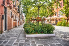 Via veneziana floreale - Venezia, Italia fotografie stock libere da diritti Via veneziana floreale - Venezia, Italia fotografie stock libere da diritti