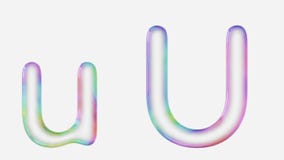 Vibrantly Colorful Upper And Lower Case U Rendered Using A Bubble