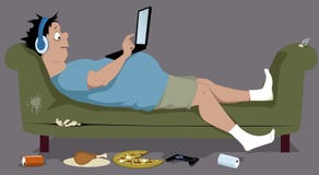  Viciado em televisão ilustração stock