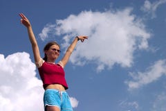 Victory Girl Stock Photography