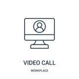 video call icon vector from workplace collection. Thin line video call outline icon vector illustration royalty free illustration video call icon vector from workplace collection. Thin line video call outline icon vector illustration royalty free illustration