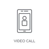 Video call linear icon. Modern outline Video call logo concept o royalty free illustration Video call linear icon. Modern outline Video call logo concept o royalty free illustration
