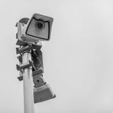 Video camera for surveillance of passers-by and visitors and for guarding property, black and white royalty free stock photos Video camera for surveillance of passers-by and visitors and for guarding property, black and white royalty free stock photos