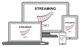 Video streaming concept on different devices royalty free illustration Video streaming concept on different devices royalty free illustration