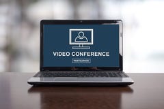 Videoconferentieconcept op laptop stock foto Videoconferentieconcept op laptop stock foto