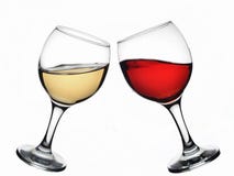Vidro de vinho vermelho e branco foto de stock royalty free Vidro de vinho vermelho e branco foto de stock royalty free
