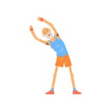 Vieil homme actif s'étirant avant la formation de gymnastique Le caractère plus âgé faisant le côté plie l'exercice Grand-père ba illustration de vecteur Vieil homme actif s'étirant avant la formation de gymnastique Le caractère plus âgé faisant le côté plie l'exercice Grand-père ba illustration de vecteur