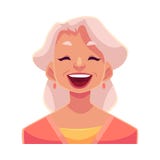 Vieille dame d'une chevelure grise, expression du visage riante illustration de vecteur Vieille dame d'une chevelure grise, expression du visage riante illustration de vecteur