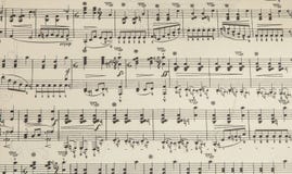 Vieille feuille de musique avec des notes, fond image libre de droits Vieille feuille de musique avec des notes, fond image libre de droits