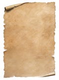 Vieille feuille de papier us?e d'isolement sur le blanc images libres de droits Vieille feuille de papier us?e d'isolement sur le blanc images libres de droits